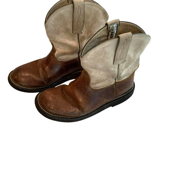 Ariat Fatbaby Western Boots Women's Sz 6B Leather Two-Tone Brown Rodeo Cowgirl - Picture 3 of 11